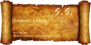 Ivanov Ilona névjegykártya