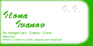 ilona ivanov business card